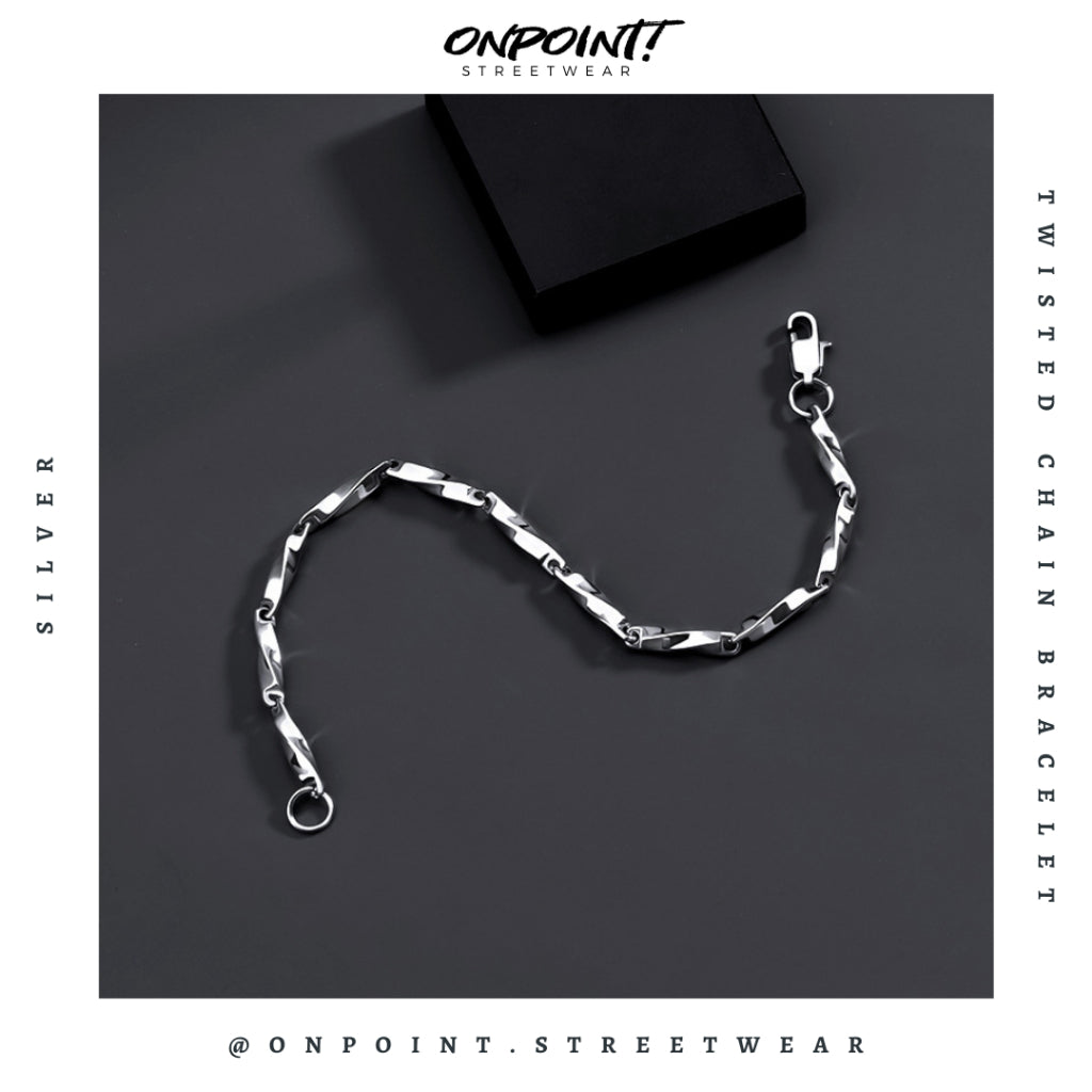 Twisted Chain Bracelet - gelang pria rantai gelang pria aksesoris fashion gelang tangan wanita unisex men bracelet gaya korea hip hop