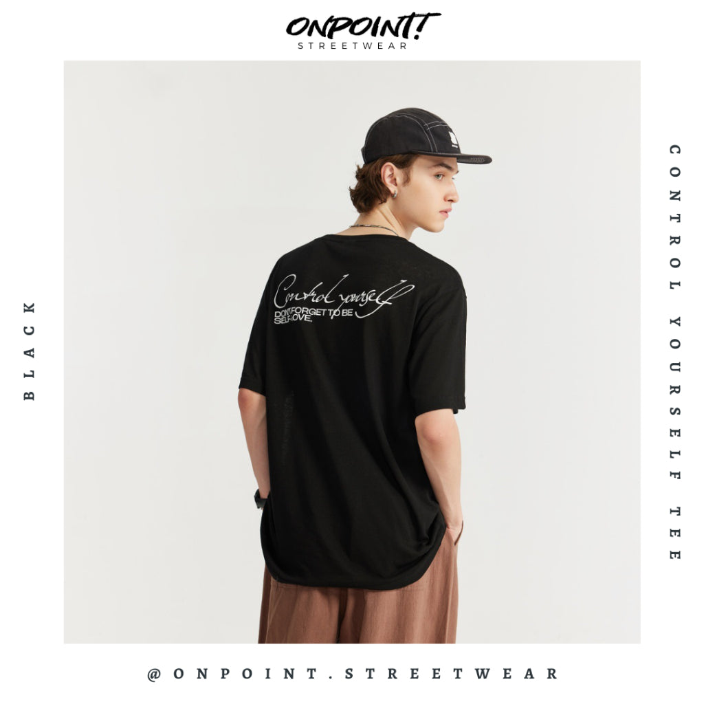 Control Yourself Tee - kaos pria dewasa kaos pria oversize kaos pria distro kaos wanita unisex gaya korea streetwear hypebeast oversize jumbo sablon