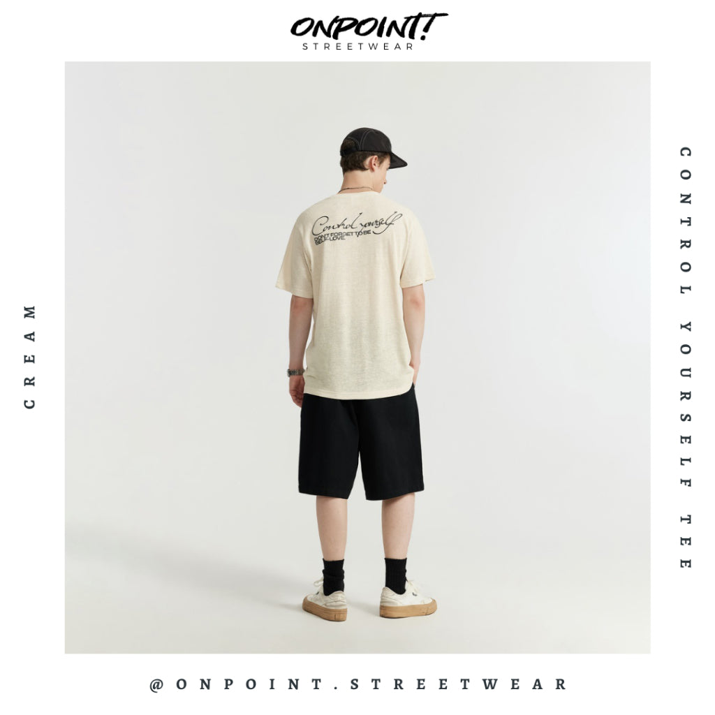 Control Yourself Tee - kaos pria dewasa kaos pria oversize kaos pria distro kaos wanita unisex gaya korea streetwear hypebeast oversize jumbo sablon