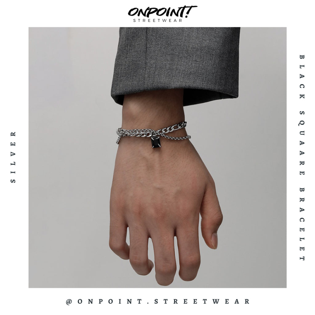 Square Bracelet - gelang pria rantai gelang pria aksesoris fashion gelang tangan wanita unisex men bracelet gaya korea hip hop