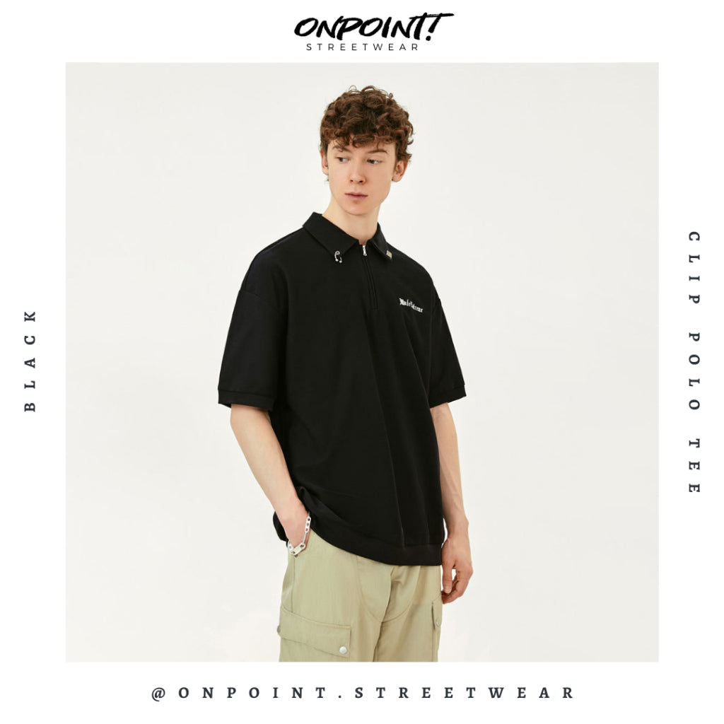 Clip Polo Tee - T shirt pria wanita oversize jumbo kualitas premium gaya korea