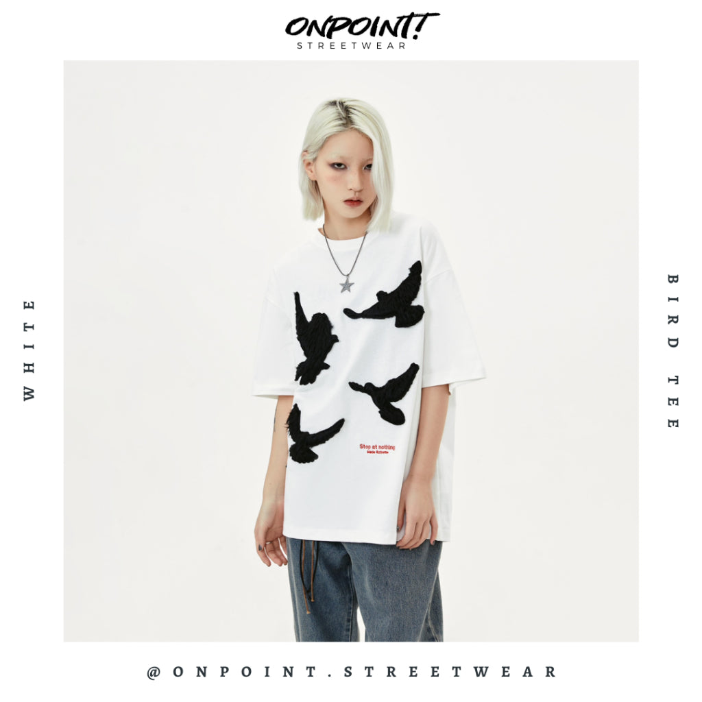 Bird Tee - T shirt pria wanita oversize jumbo kualitas premium korea