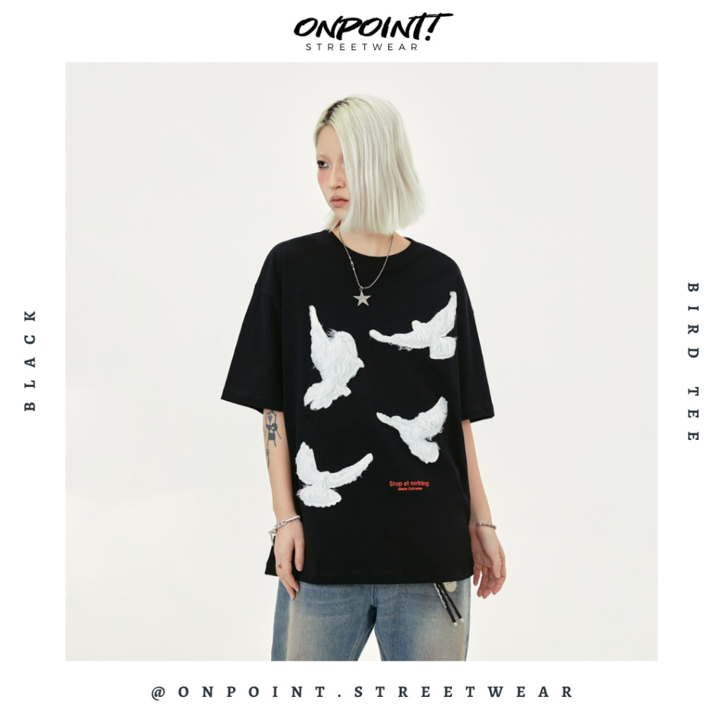 Bird Tee - T shirt pria wanita oversize jumbo kualitas premium korea