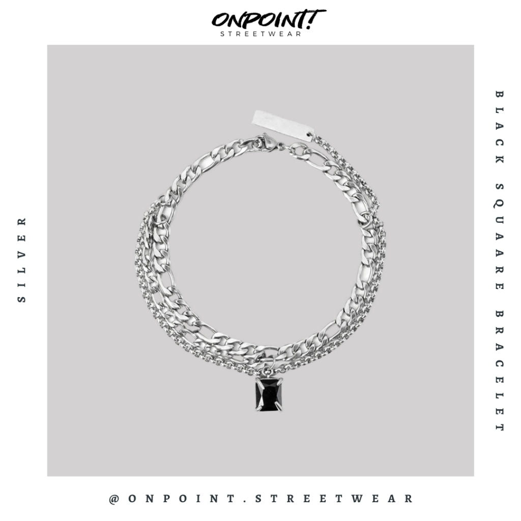 Square Bracelet - gelang pria rantai gelang pria aksesoris fashion gelang tangan wanita unisex men bracelet gaya korea hip hop