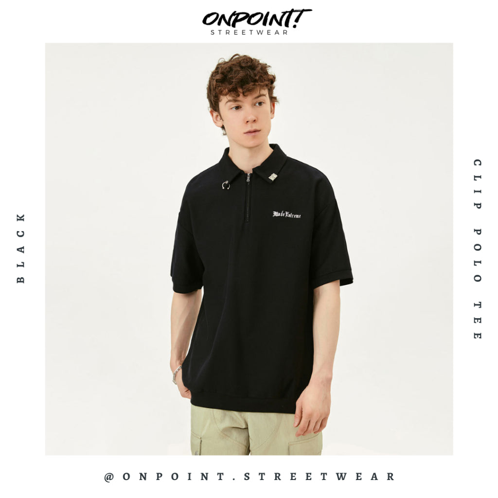 Clip Polo Tee - T shirt pria wanita oversize jumbo kualitas premium gaya korea