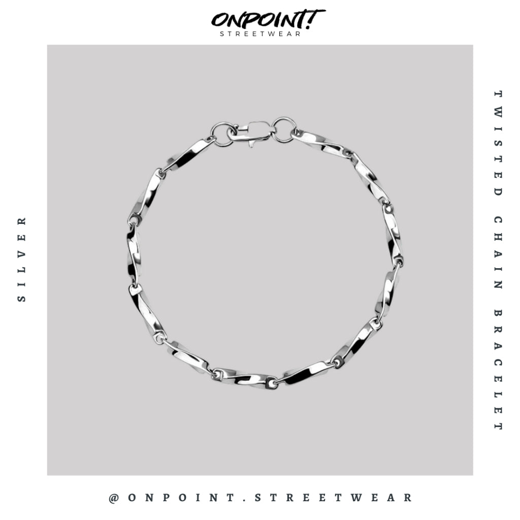 Twisted Chain Bracelet - gelang pria rantai gelang pria aksesoris fashion gelang tangan wanita unisex men bracelet gaya korea hip hop