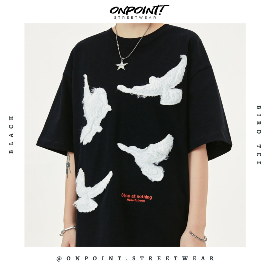 Bird Tee - T shirt pria wanita oversize jumbo kualitas premium korea