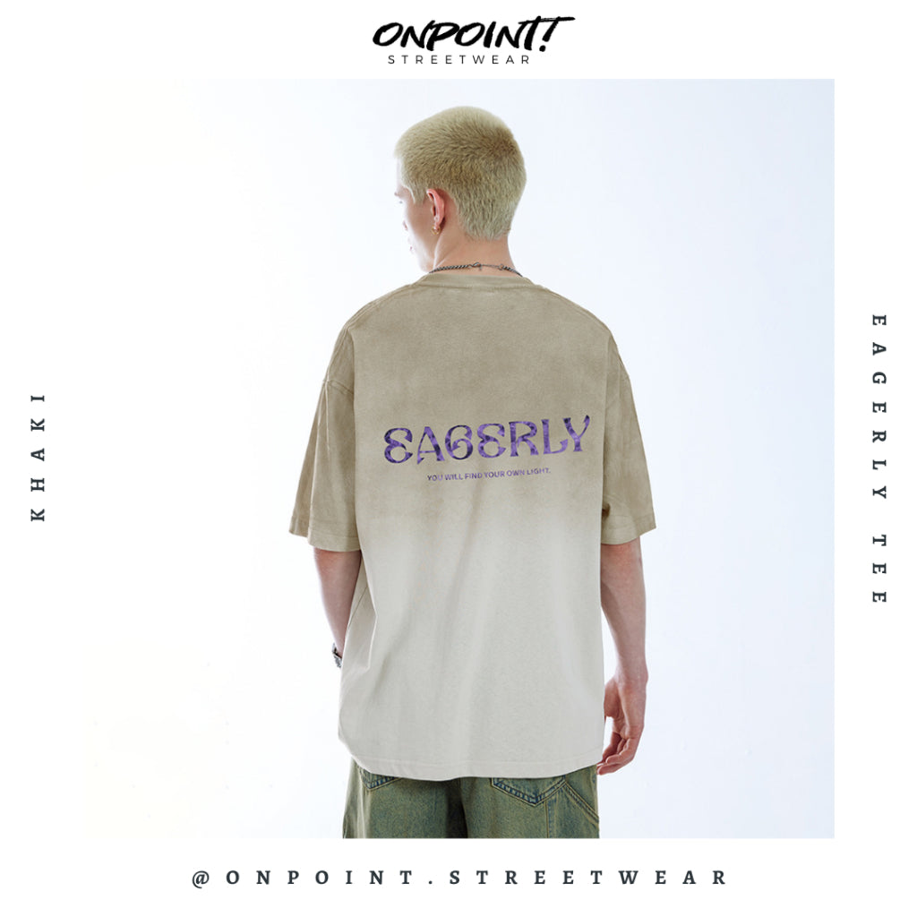 Eagerly Tee - T shirt pria wanita oversize jumbo kualitas premium gaya korea