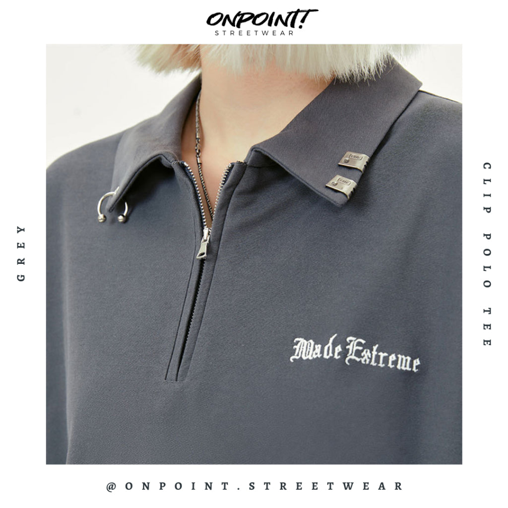 Clip Polo Tee - T shirt pria wanita oversize jumbo kualitas premium gaya korea