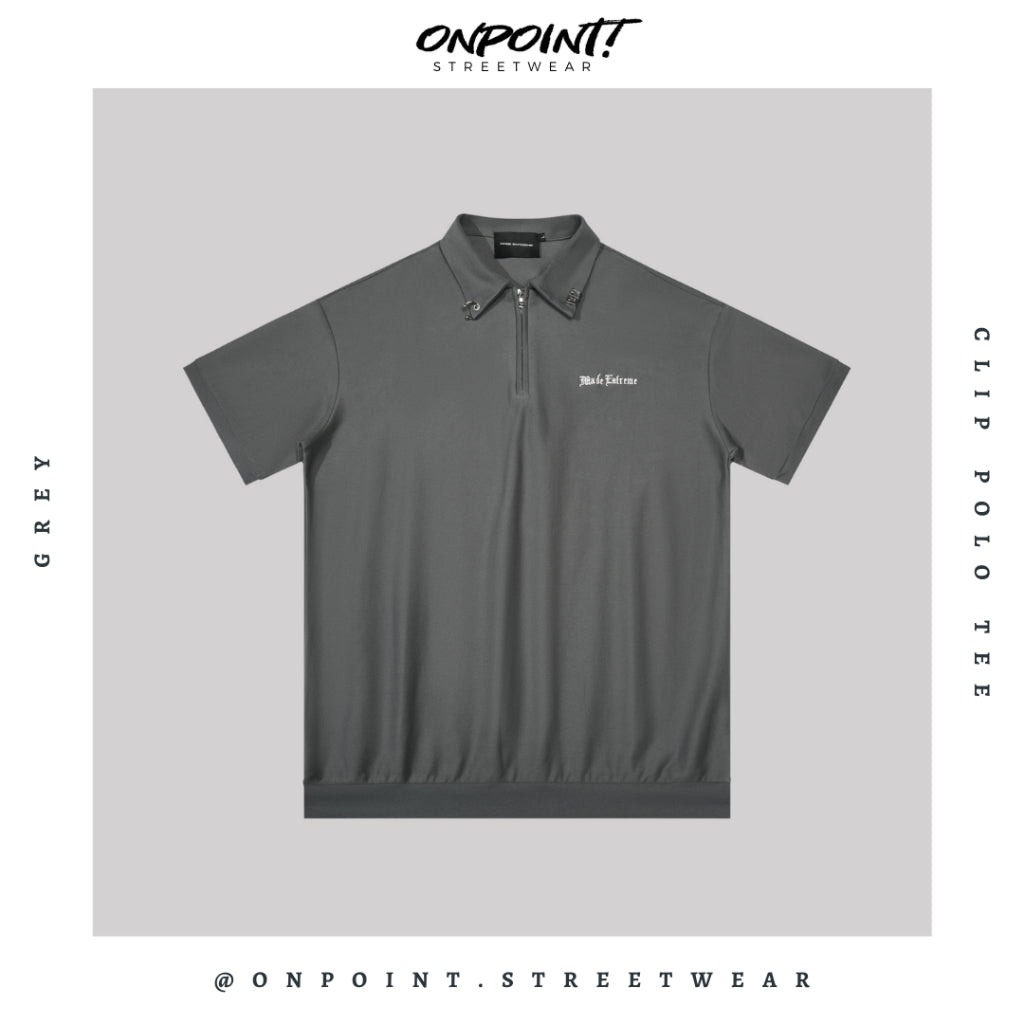 Clip Polo Tee - T shirt pria wanita oversize jumbo kualitas premium gaya korea