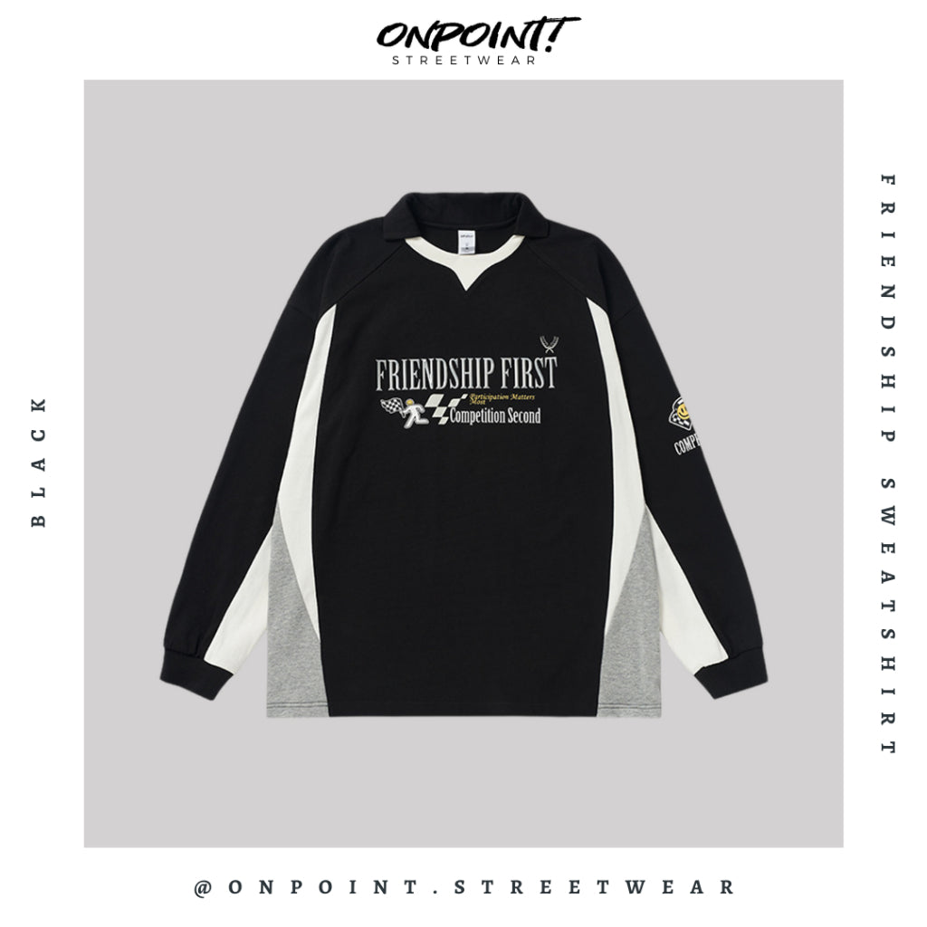 Friendship Sweatshirt - sweater pria distro sweater pria oversize sweatshirt pria keren crewneck pria oversize baju korea pria lengan panjang hip hop streetwear sweatshirt pria