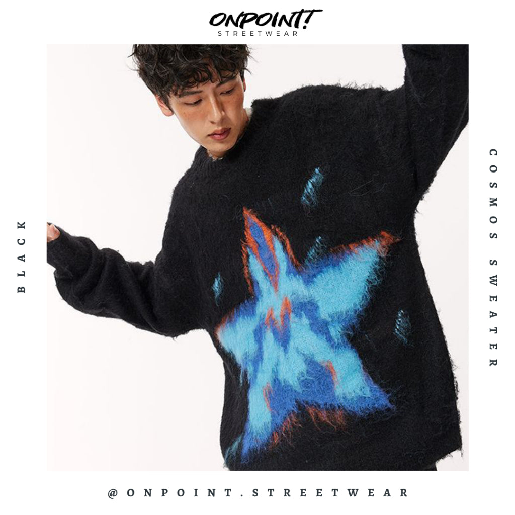 Cosmos Sweater - sweater pria distro sweater pria oversize sweatshirt pria keren crewneck pria oversize baju korea pria lengan panjang hip hop streetwear sweatshirt pria