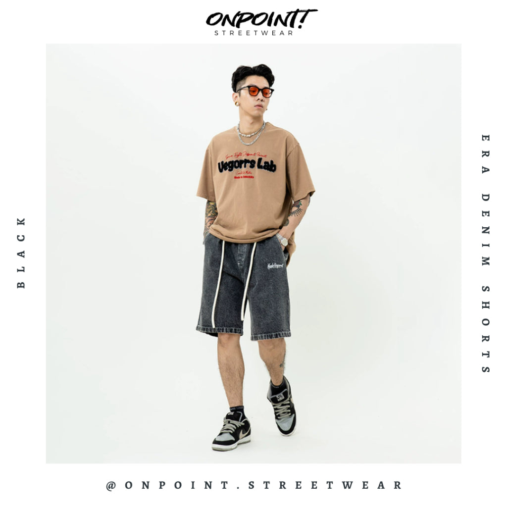 Era Shorts  - celana pendek pria celana pria shorts pinggang karet bahan katun hip hop korea streetwear bawahan fashion pria