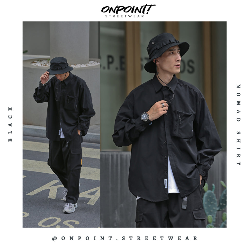 Nomad shirt - kemeja pria wanita oversize gaya korea premium
