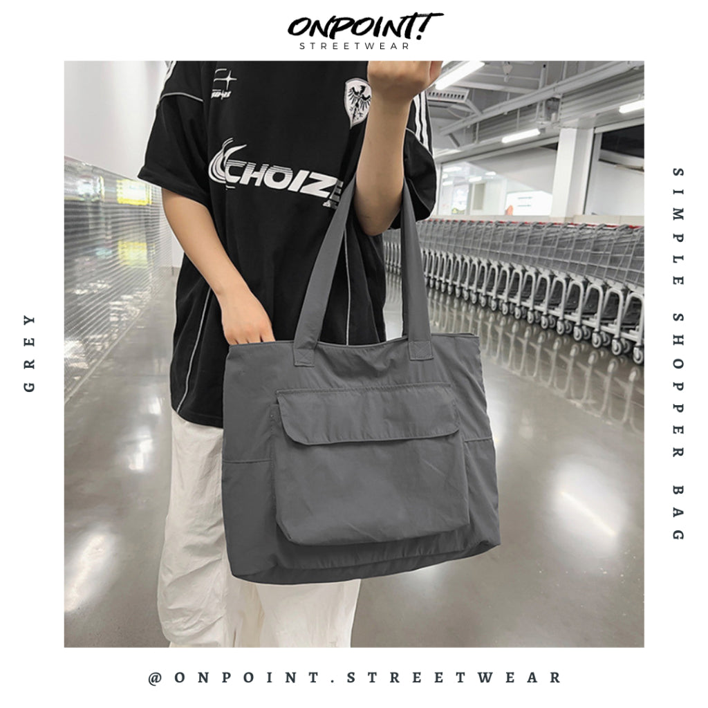 Simple Shopper Bag - tas pria selempang sling bag unisex tas pria keren tas pinggang pria tas pinggang wanita tas pinggang hp pria waistbag pria waistbag wanita waistbag pria original