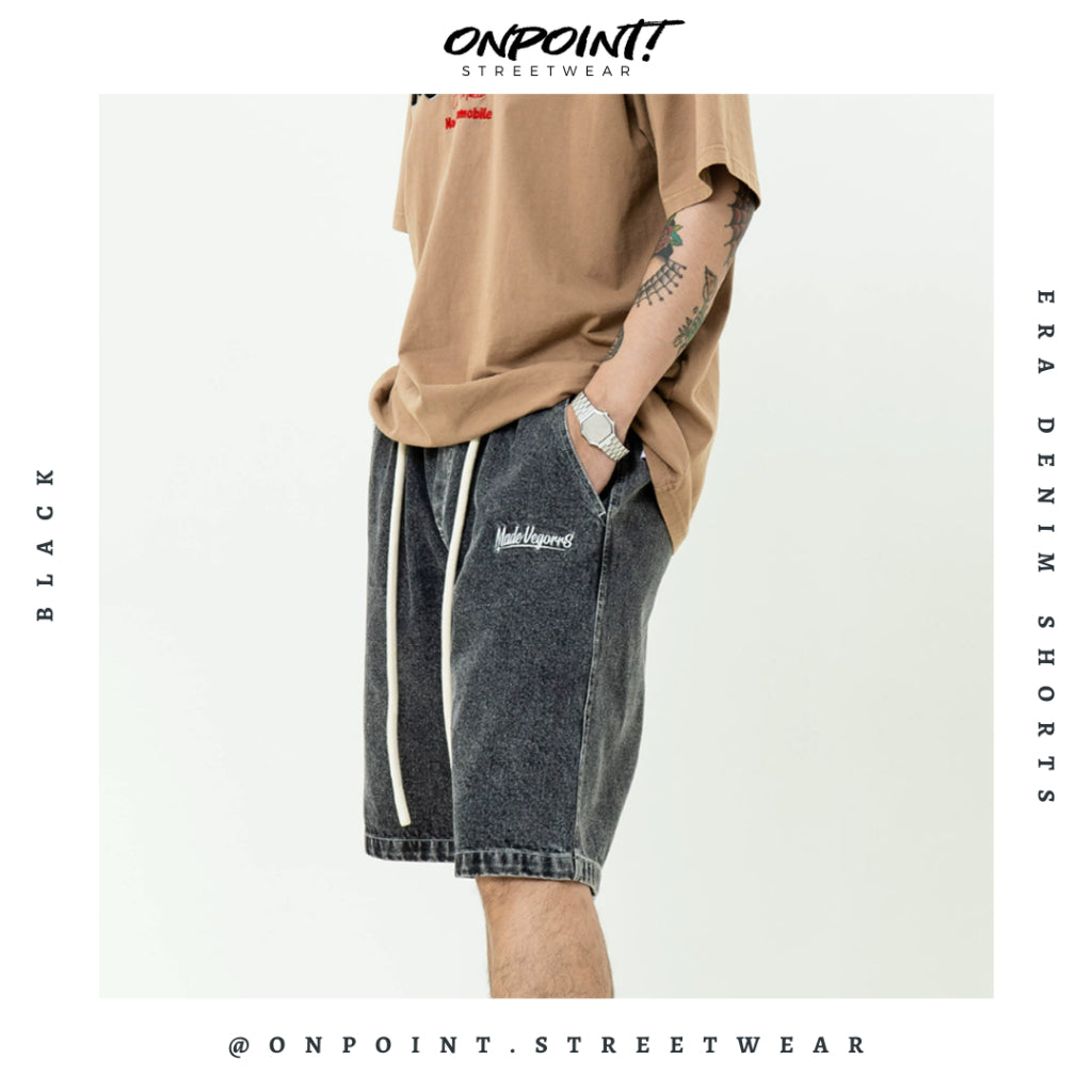 Era Shorts  - celana pendek pria celana pria shorts pinggang karet bahan katun hip hop korea streetwear bawahan fashion pria