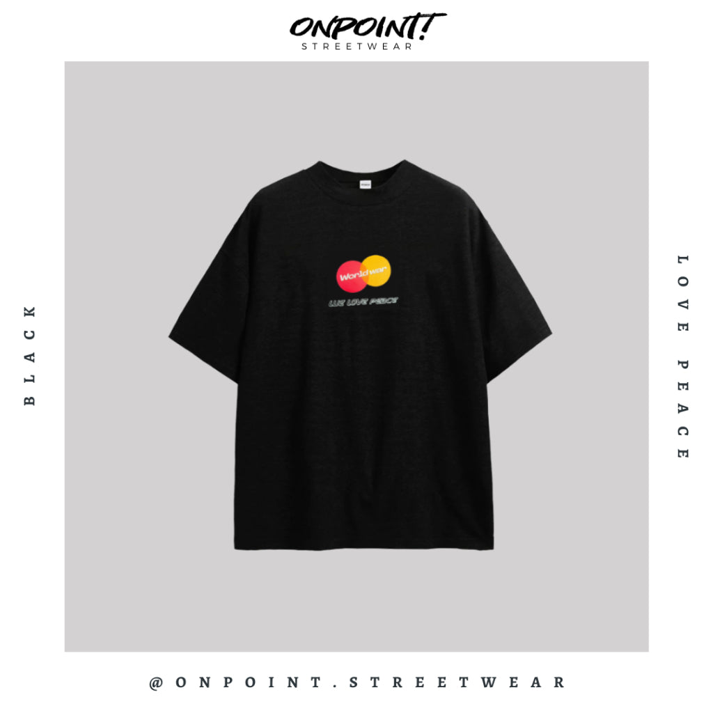 Love Peace Tee - kaos pria dewasa gaya korea premium distro lengan pendek jumbo oversize sablon stripe t-shirt oversize atasan pria oversize bahan katun