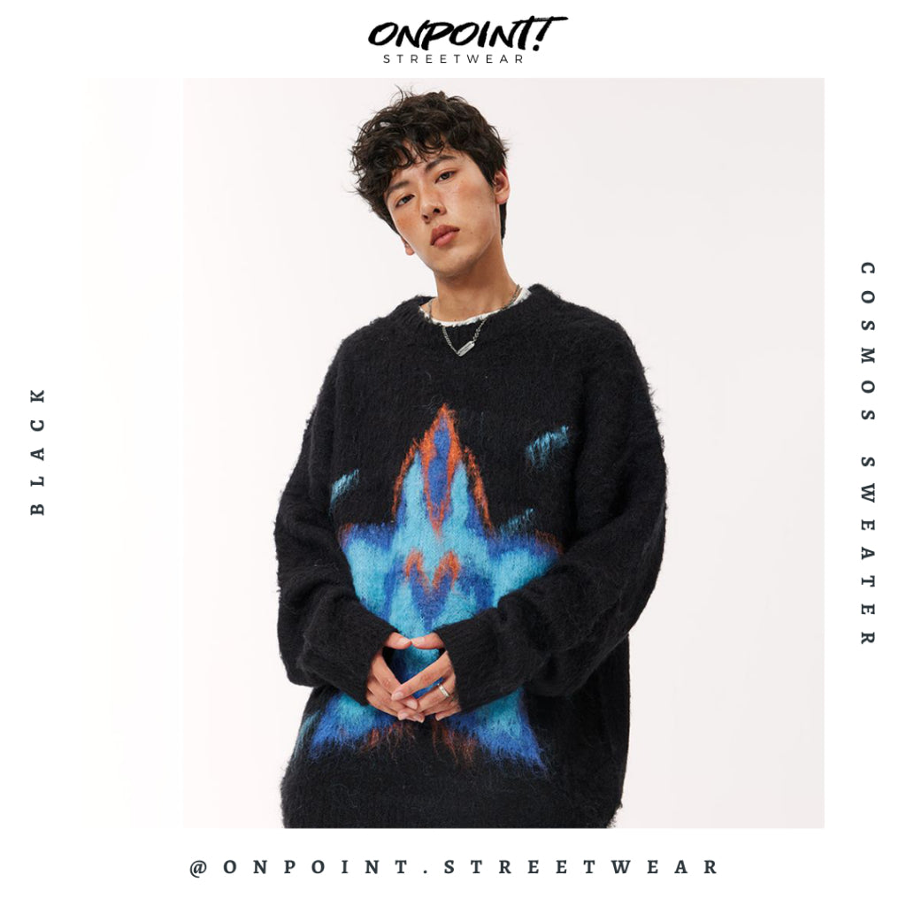 Cosmos Sweater - sweater pria distro sweater pria oversize sweatshirt pria keren crewneck pria oversize baju korea pria lengan panjang hip hop streetwear sweatshirt pria