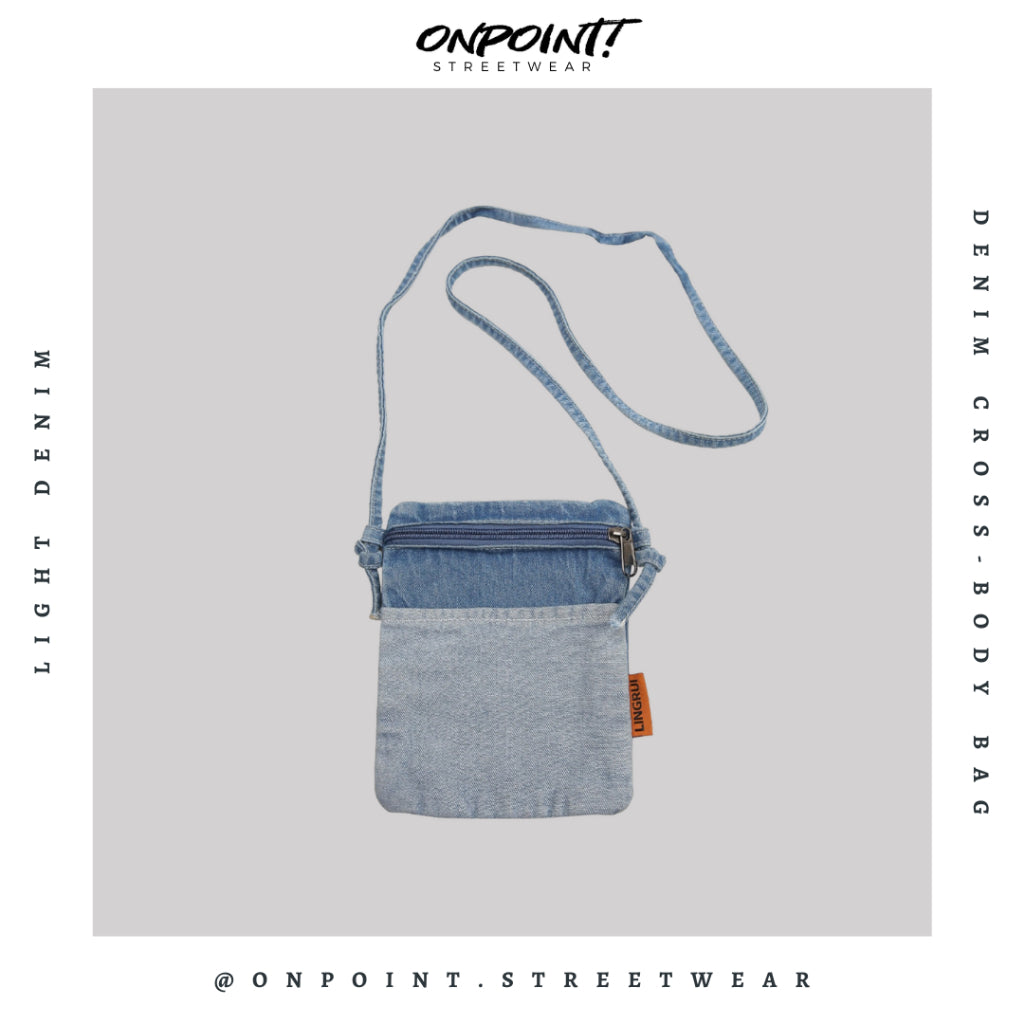 Denim Cross-Body Bag - tas pria selempang sling bag unisex tas pria keren tas pinggang pria tas pinggang wanita tas pinggang hp pria waistbag pria waistbag wanita waistbag pria original