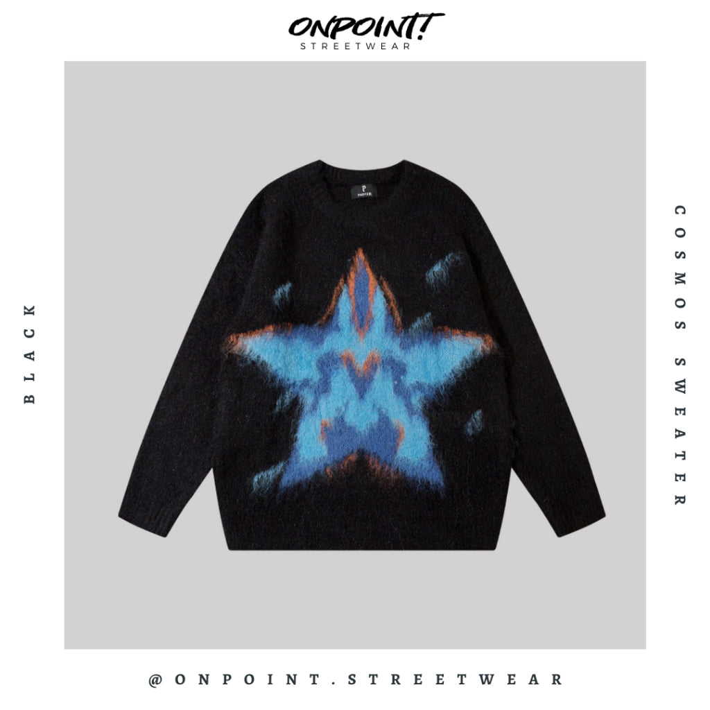 Cosmos Sweater - sweater pria distro sweater pria oversize sweatshirt pria keren crewneck pria oversize baju korea pria lengan panjang hip hop streetwear sweatshirt pria