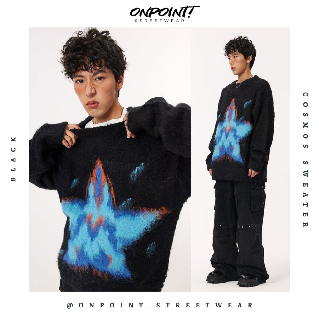 Cosmos Sweater - sweater pria distro sweater pria oversize sweatshirt pria keren crewneck pria oversize baju korea pria lengan panjang hip hop streetwear sweatshirt pria
