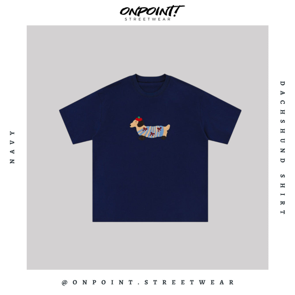 Dachshund Tee - T shirt pria wanita oversize jumbo kualitas premium gaya korea