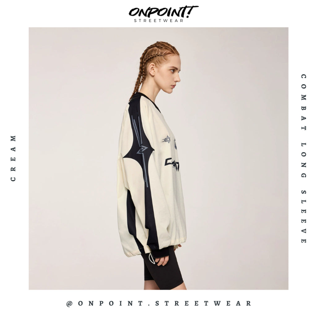 Combat Long Sleeve - kaos lengan panjang kaos pria streetwear korea atasan fashion laki-laki sablon printing