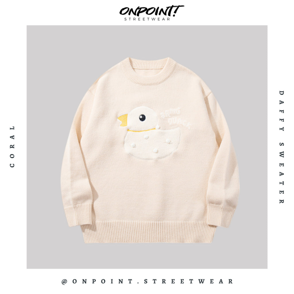 Daffy Sweater - sweater pria distro sweater pria oversize sweatshirt pria keren crewneck pria oversize baju korea pria lengan panjang hip hop streetwear sweatshirt pria