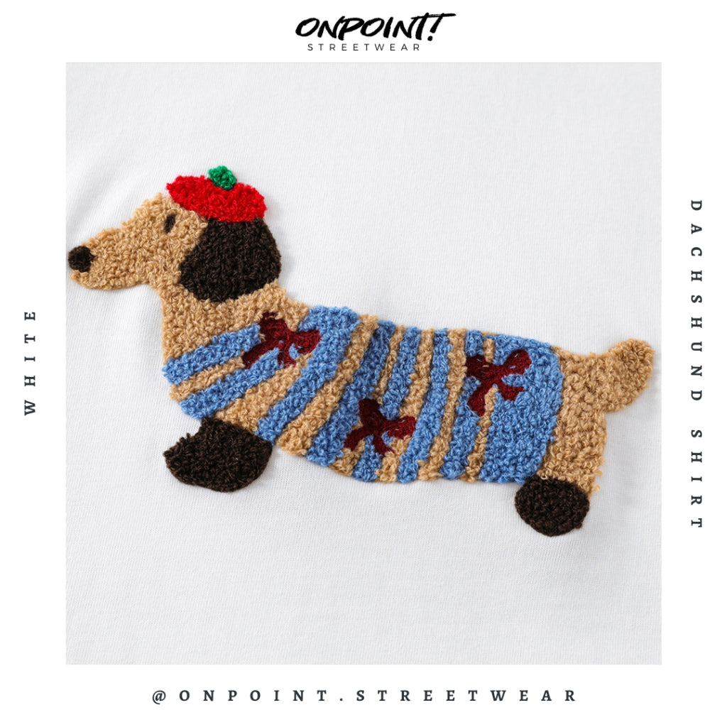Dachshund Tee - T shirt pria wanita oversize jumbo kualitas premium gaya korea