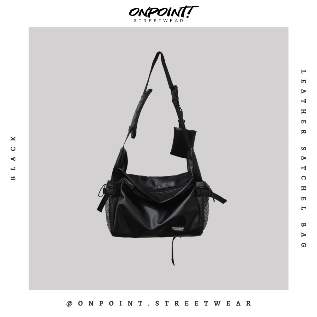 Leather Satchel Bag - tas pria selempang sling bag unisex tas pria keren tas pinggang pria tas pinggang wanita tas pinggang hp pria waistbag pria waistbag wanita waistbag pria original