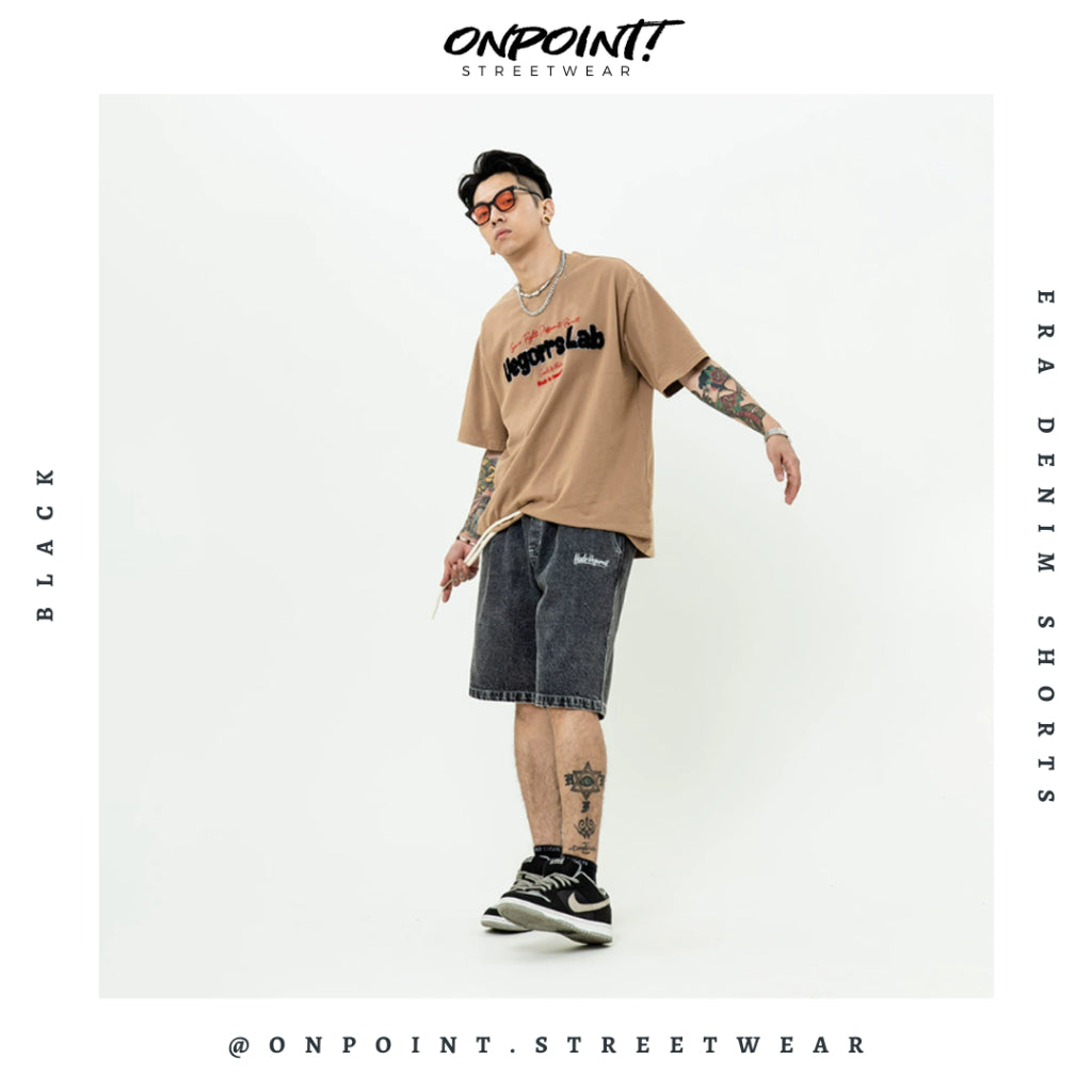Era Shorts  - celana pendek pria celana pria shorts pinggang karet bahan katun hip hop korea streetwear bawahan fashion pria