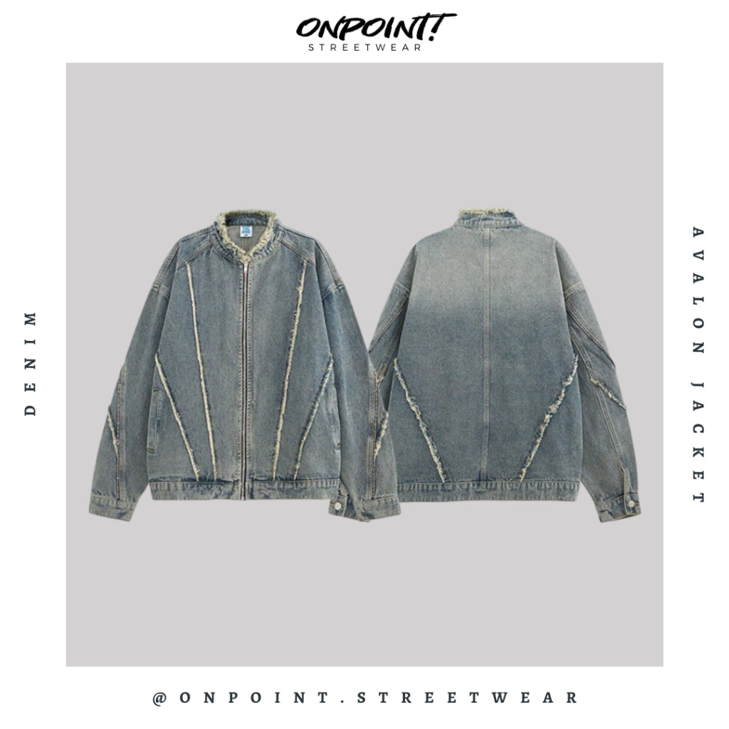 Avalon denim Jacket - jaket pria jaket varsity pria varsity jacket varisty baseball jaket varsity original jaket varsiti ori fashion pria baju pria streetwear jaket korea pria