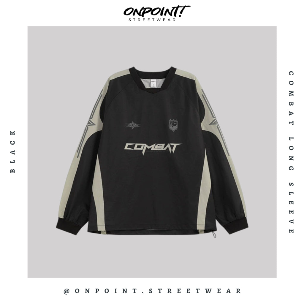 Combat Long Sleeve - kaos lengan panjang kaos pria streetwear korea atasan fashion laki-laki sablon printing