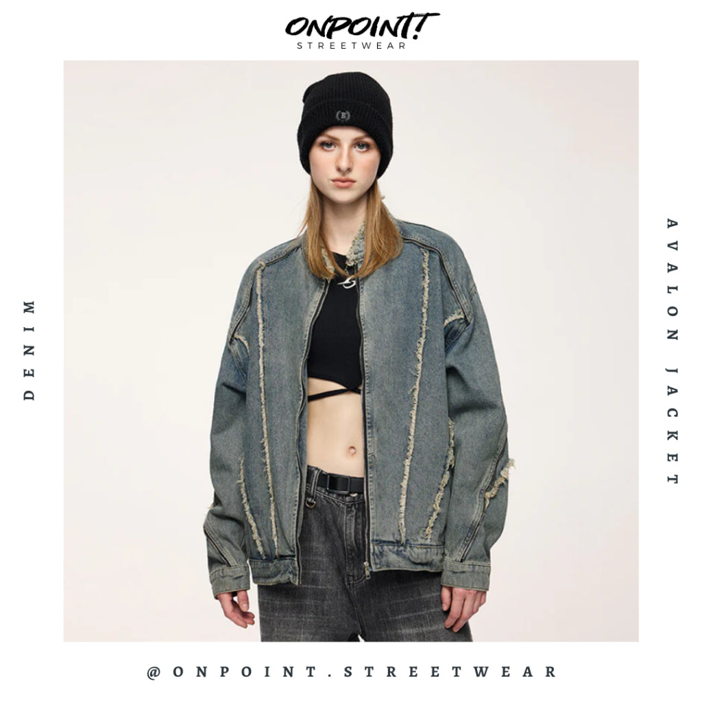 Avalon denim Jacket - jaket pria jaket varsity pria varsity jacket varisty baseball jaket varsity original jaket varsiti ori fashion pria baju pria streetwear jaket korea pria