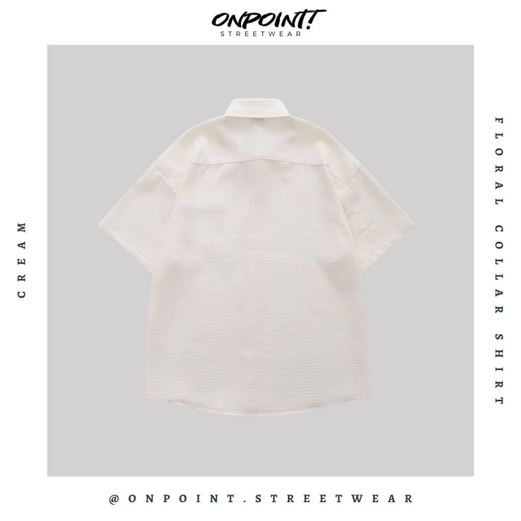 Floral Collar Shirt - kemeja denim pria kemeja jeans wanita oversize gaya korea sablon premium jumbo hem pria oversize kemeja korea streetwear