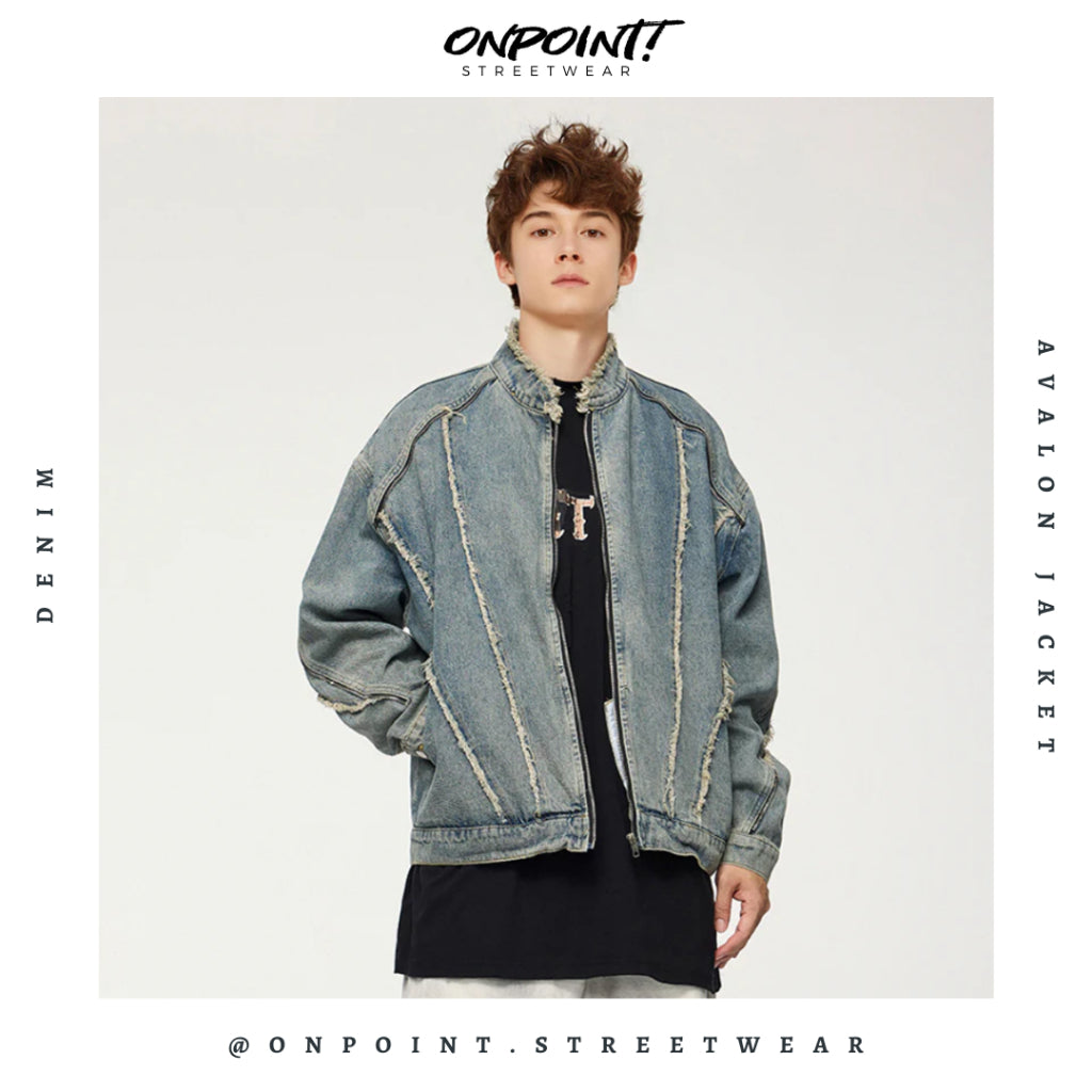 Avalon denim Jacket - jaket pria jaket varsity pria varsity jacket varisty baseball jaket varsity original jaket varsiti ori fashion pria baju pria streetwear jaket korea pria