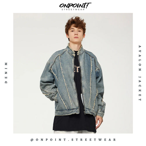 Avalon denim Jacket - jaket pria jaket varsity pria varsity jacket varisty baseball jaket varsity original jaket varsiti ori fashion pria baju pria streetwear jaket korea pria