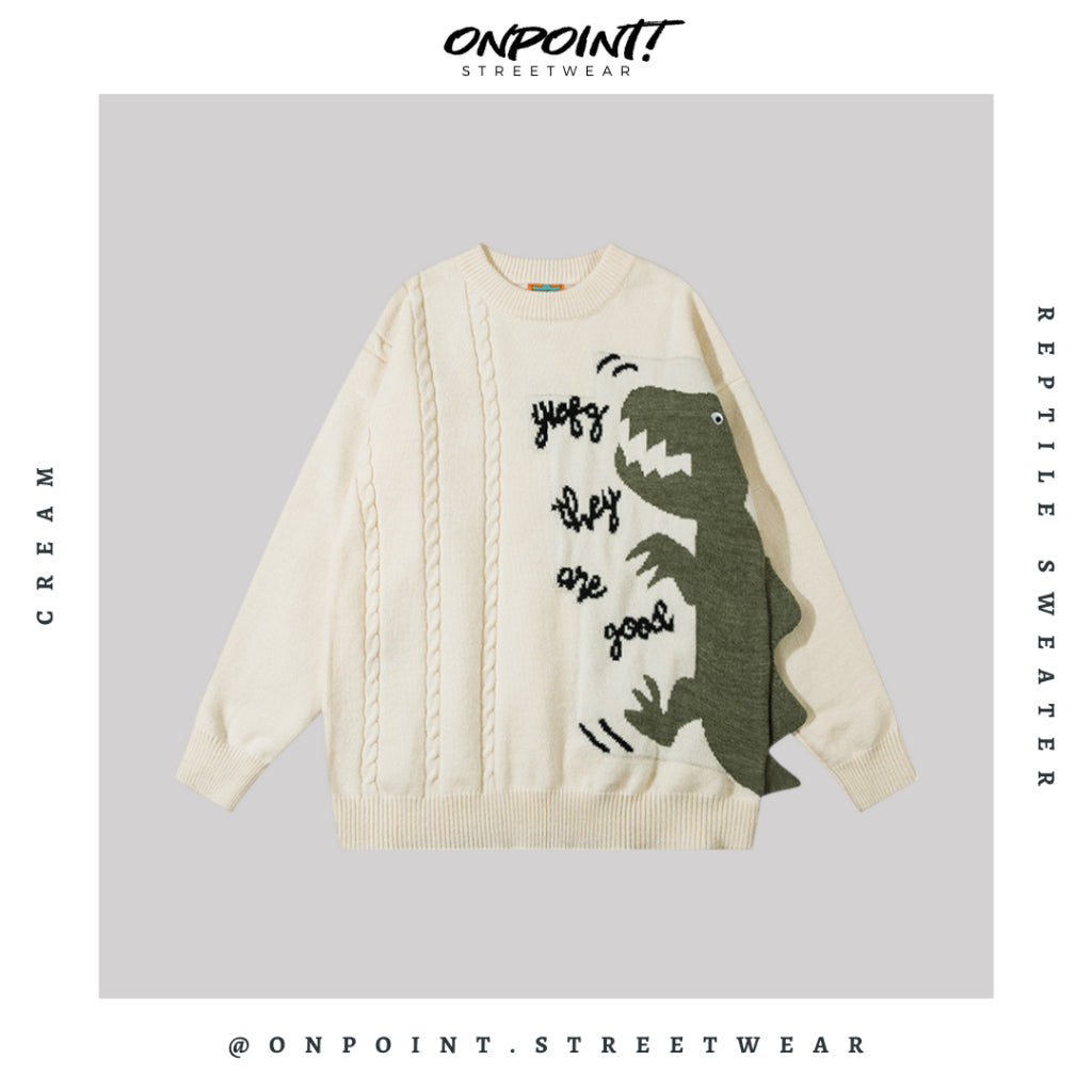 Reptile Sweater - sweater pria distro sweater pria oversize sweatshirt pria keren crewneck pria oversize baju korea pria lengan panjang hip hop streetwear sweatshirt pria
