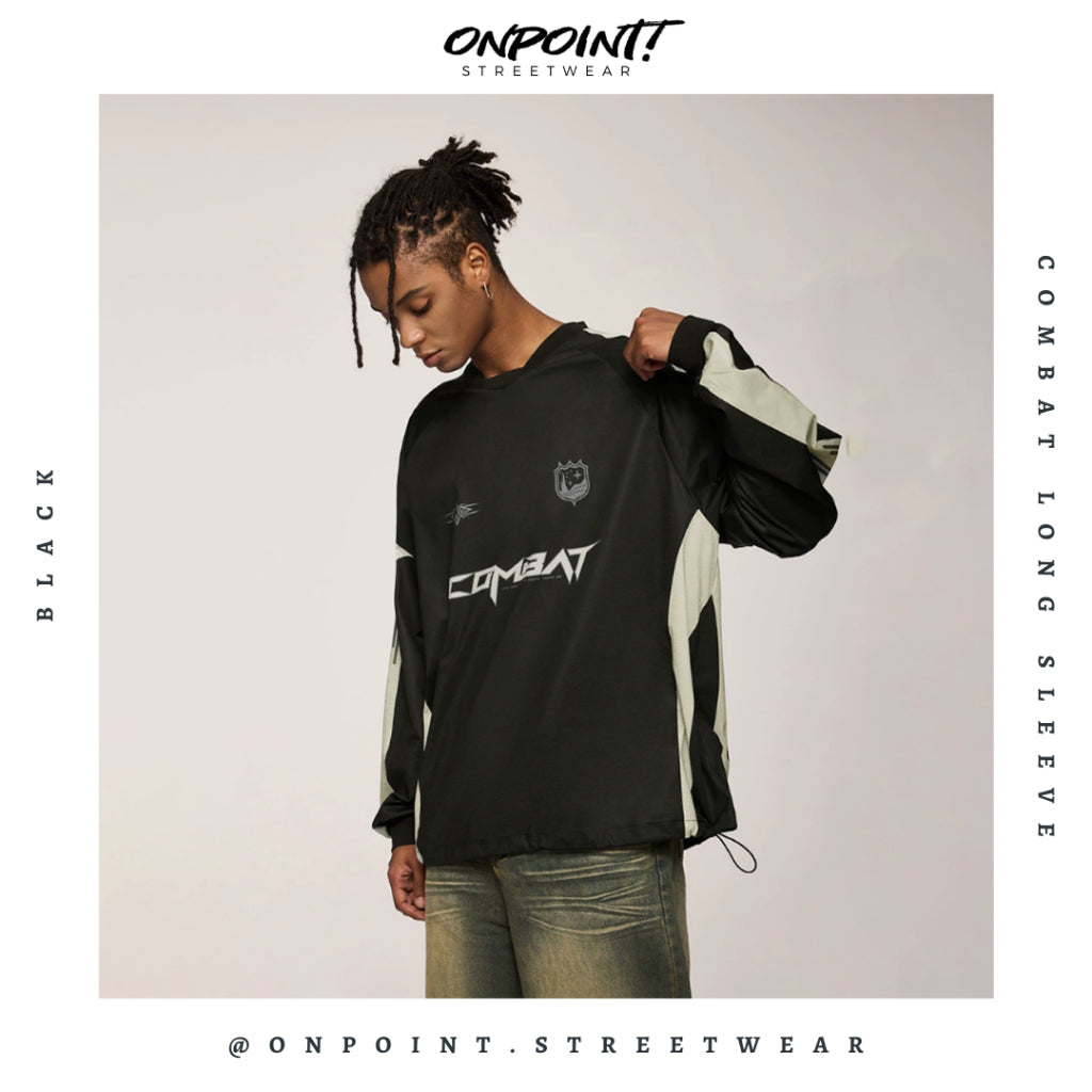 Combat Long Sleeve - kaos lengan panjang kaos pria streetwear korea atasan fashion laki-laki sablon printing