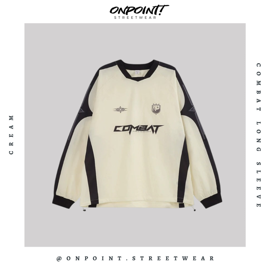 Combat Long Sleeve - kaos lengan panjang kaos pria streetwear korea atasan fashion laki-laki sablon printing