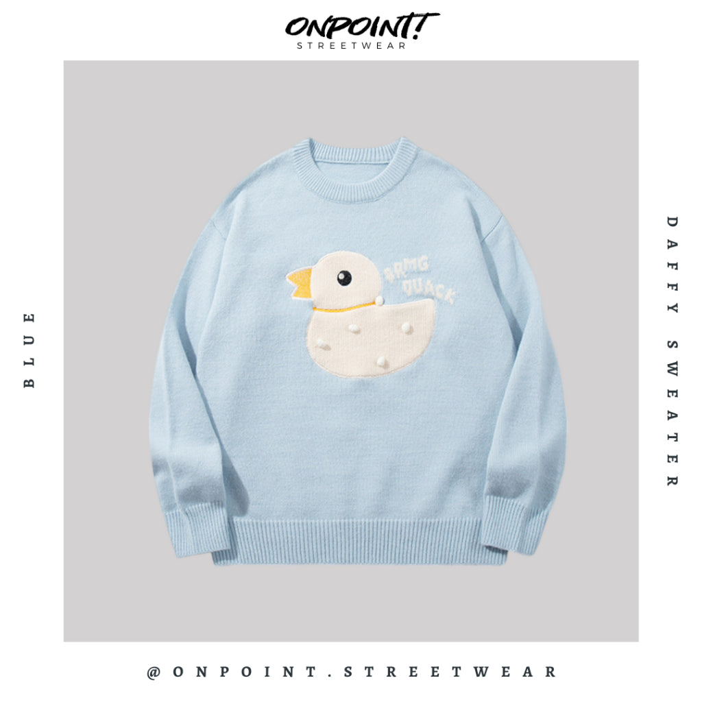 Daffy Sweater - sweater pria distro sweater pria oversize sweatshirt pria keren crewneck pria oversize baju korea pria lengan panjang hip hop streetwear sweatshirt pria