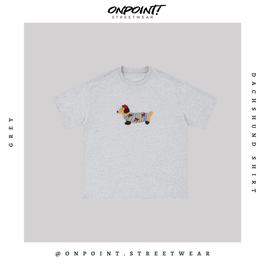 Dachshund Tee - T shirt pria wanita oversize jumbo kualitas premium gaya korea