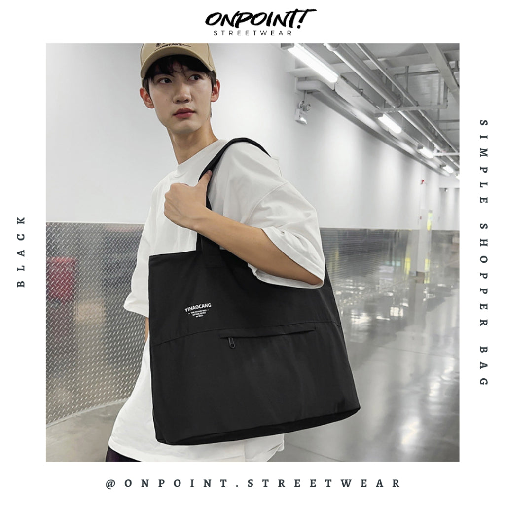 Simple Shopper Bag - tas pria selempang sling bag unisex tas pria keren tas pinggang pria tas pinggang wanita tas pinggang hp pria waistbag pria waistbag wanita waistbag pria original
