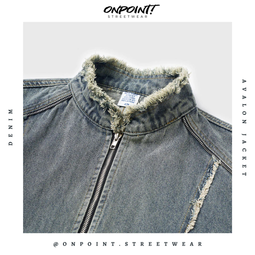 Avalon denim Jacket - jaket pria jaket varsity pria varsity jacket varisty baseball jaket varsity original jaket varsiti ori fashion pria baju pria streetwear jaket korea pria