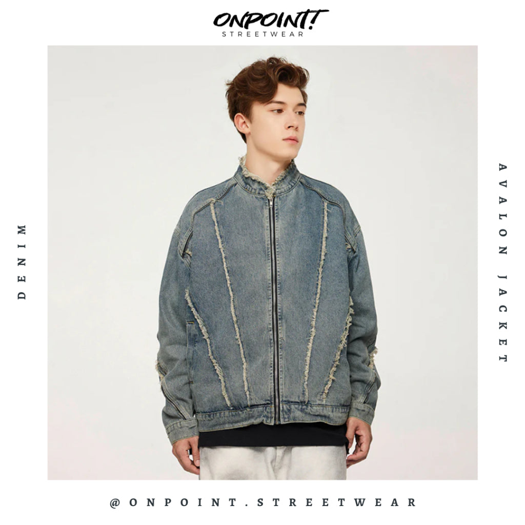 Avalon denim Jacket - jaket pria jaket varsity pria varsity jacket varisty baseball jaket varsity original jaket varsiti ori fashion pria baju pria streetwear jaket korea pria
