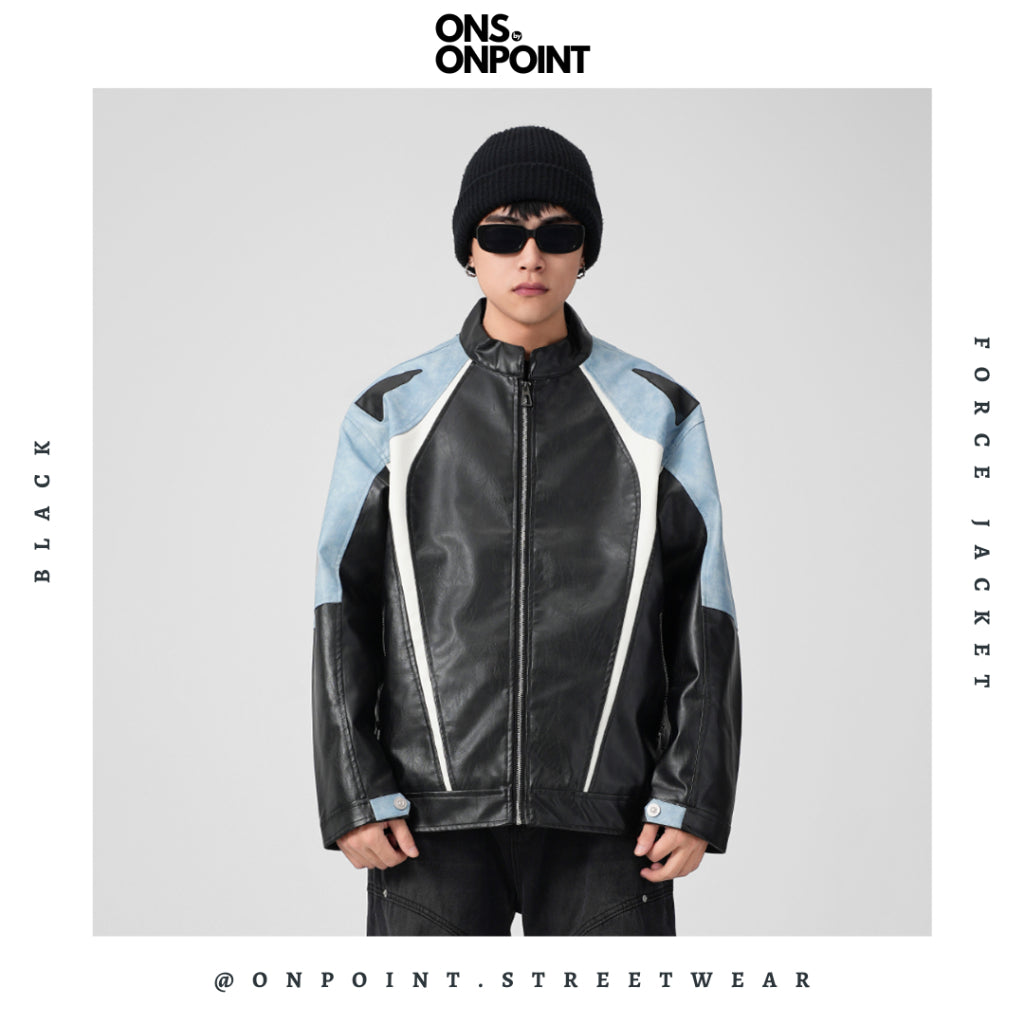 [ONS BY ONPOINT] Force Jacket - jaket kulit pria jaket varsity pria leather jacket baseball jaket varsity original jaket kulit fashion pria baju pria streetwear jaket korea pria