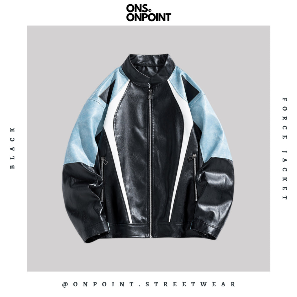 [ONS BY ONPOINT] Force Jacket - jaket kulit pria jaket varsity pria leather jacket baseball jaket varsity original jaket kulit fashion pria baju pria streetwear jaket korea pria