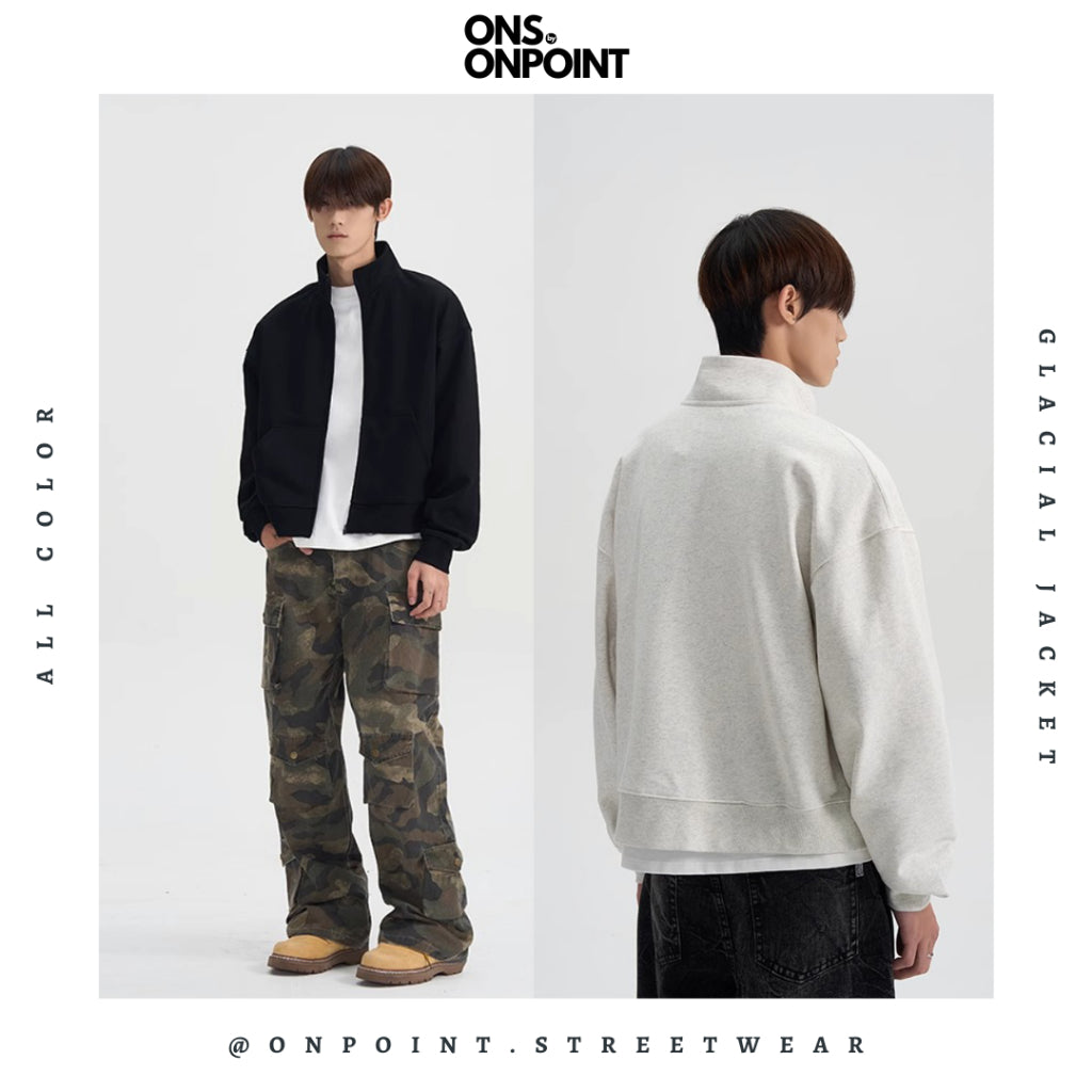[ONS BY ONPOINT] Glacial Jacket - jaket pria oversize streetwear jaket gaya korea jumbo basic fleece original outdoor jaket olahraga dewasa pria wanita unisex zipper