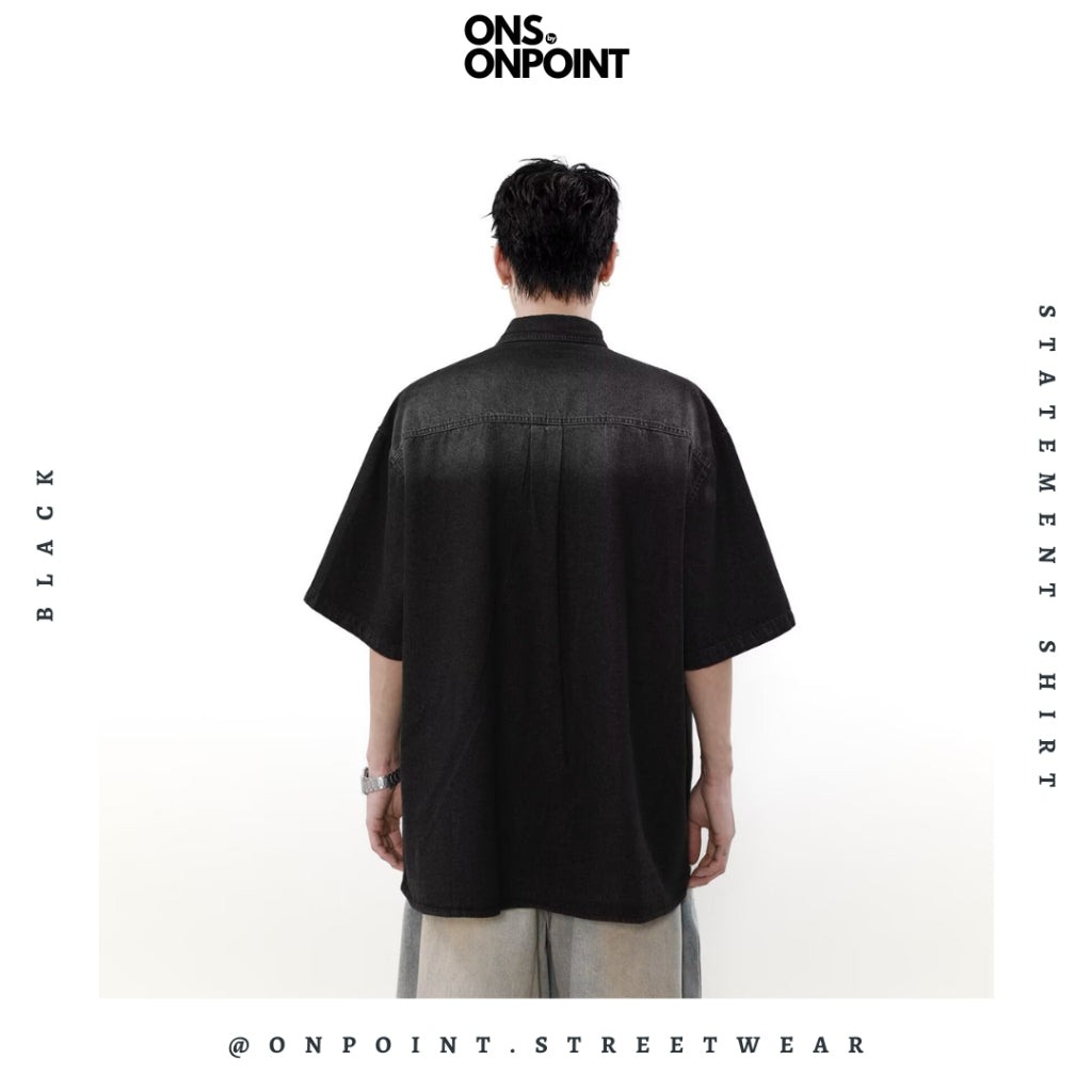 [ONS BY ONPOINT] Statement Shirt - kemeja pria denim kemeja denim unisex oversize korean style denim shirt overshirt outer denim jaket pria