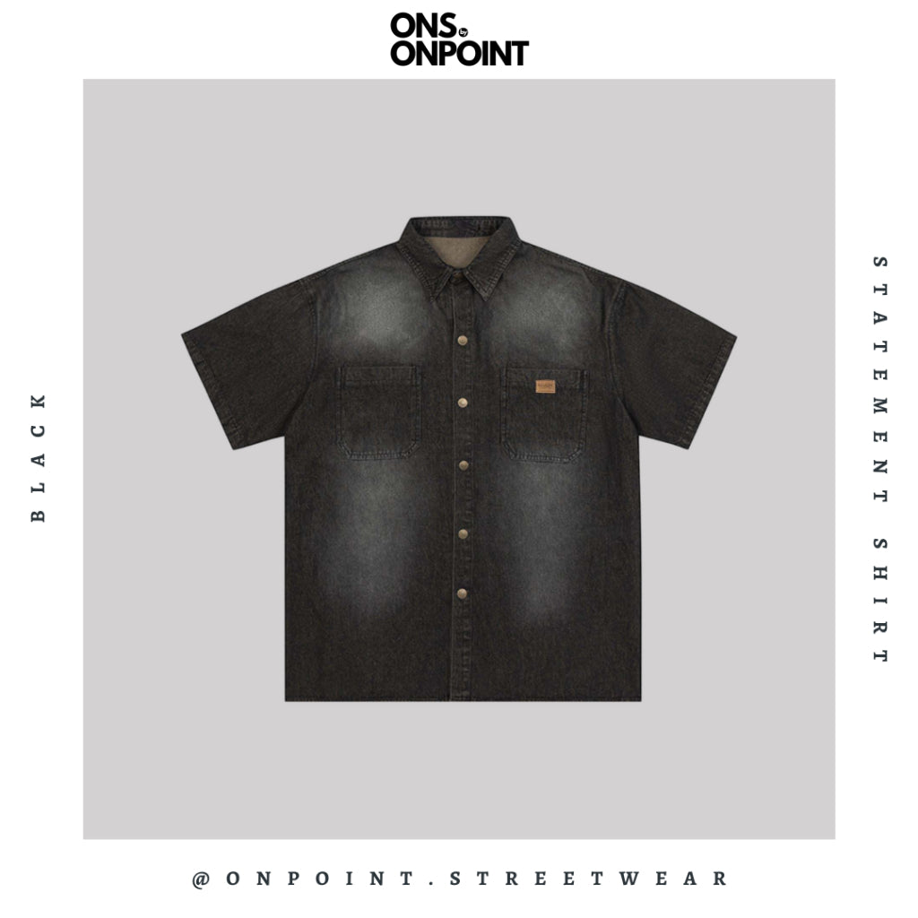 [ONS BY ONPOINT] Statement Shirt - kemeja pria denim kemeja denim unisex oversize korean style denim shirt overshirt outer denim jaket pria